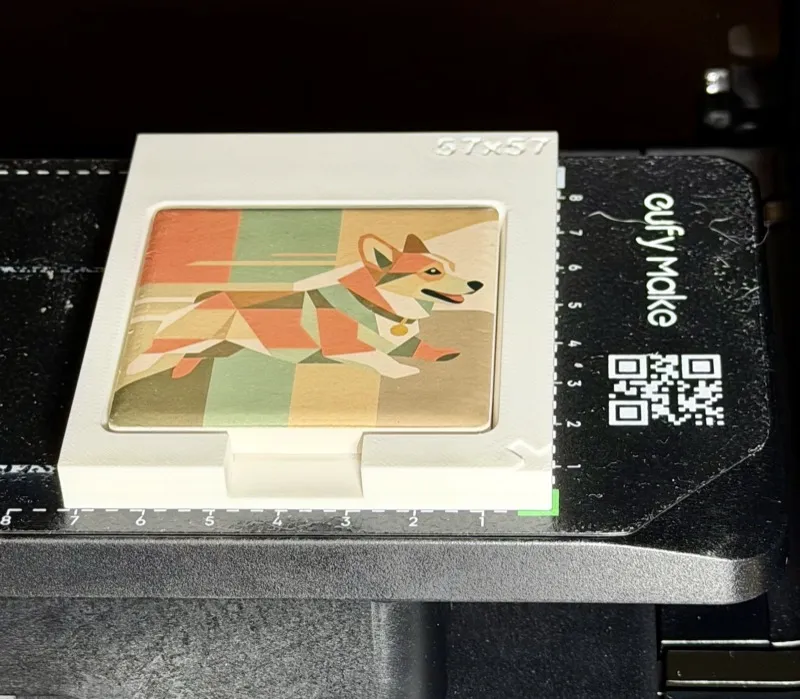 Jig aligned to the green corner and dashed lines